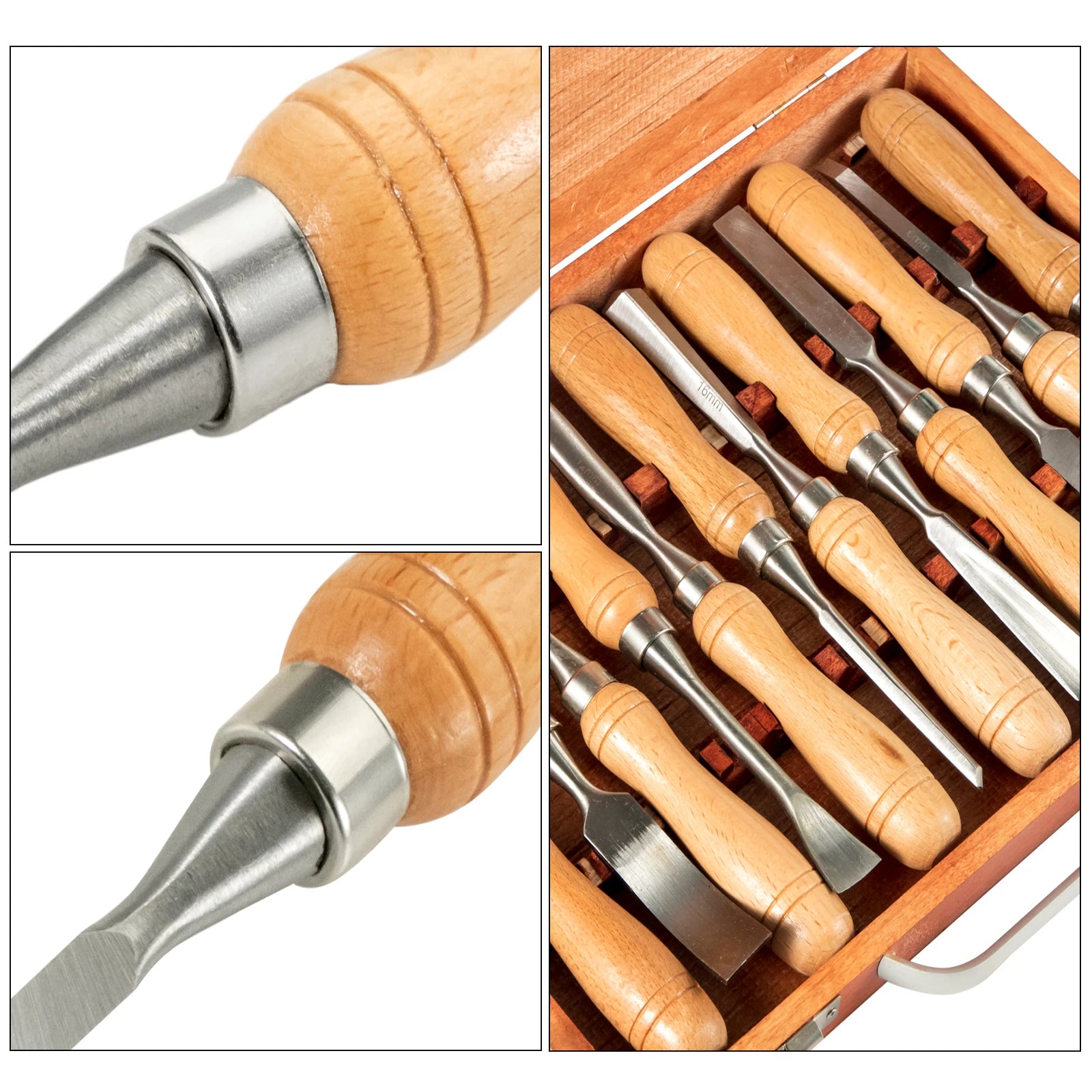 SucceBuy 12PCS Wood Carving Hand Chisel Set Lathe Knife Wood Turning Woodworking Professional Gouges Woodcraft Carpentry Tools