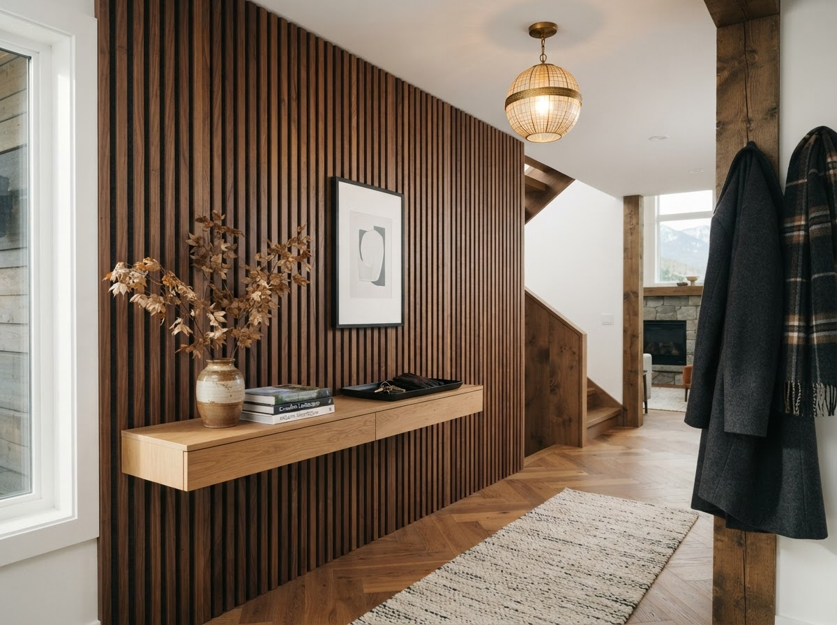 TimberLine™ Walnut Slat Wall Panel – 270 × 110 cm