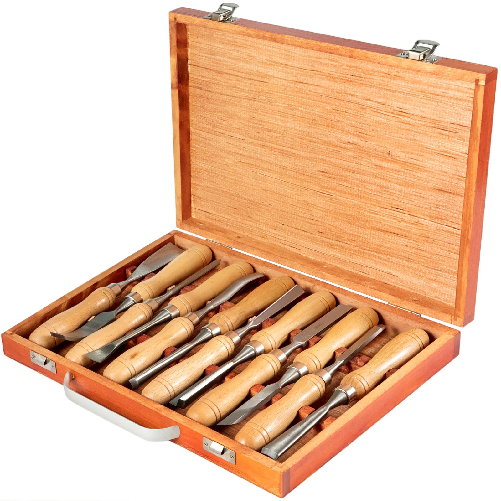 SucceBuy 12PCS Wood Carving Hand Chisel Set Lathe Knife Wood Turning Woodworking Professional Gouges Woodcraft Carpentry Tools