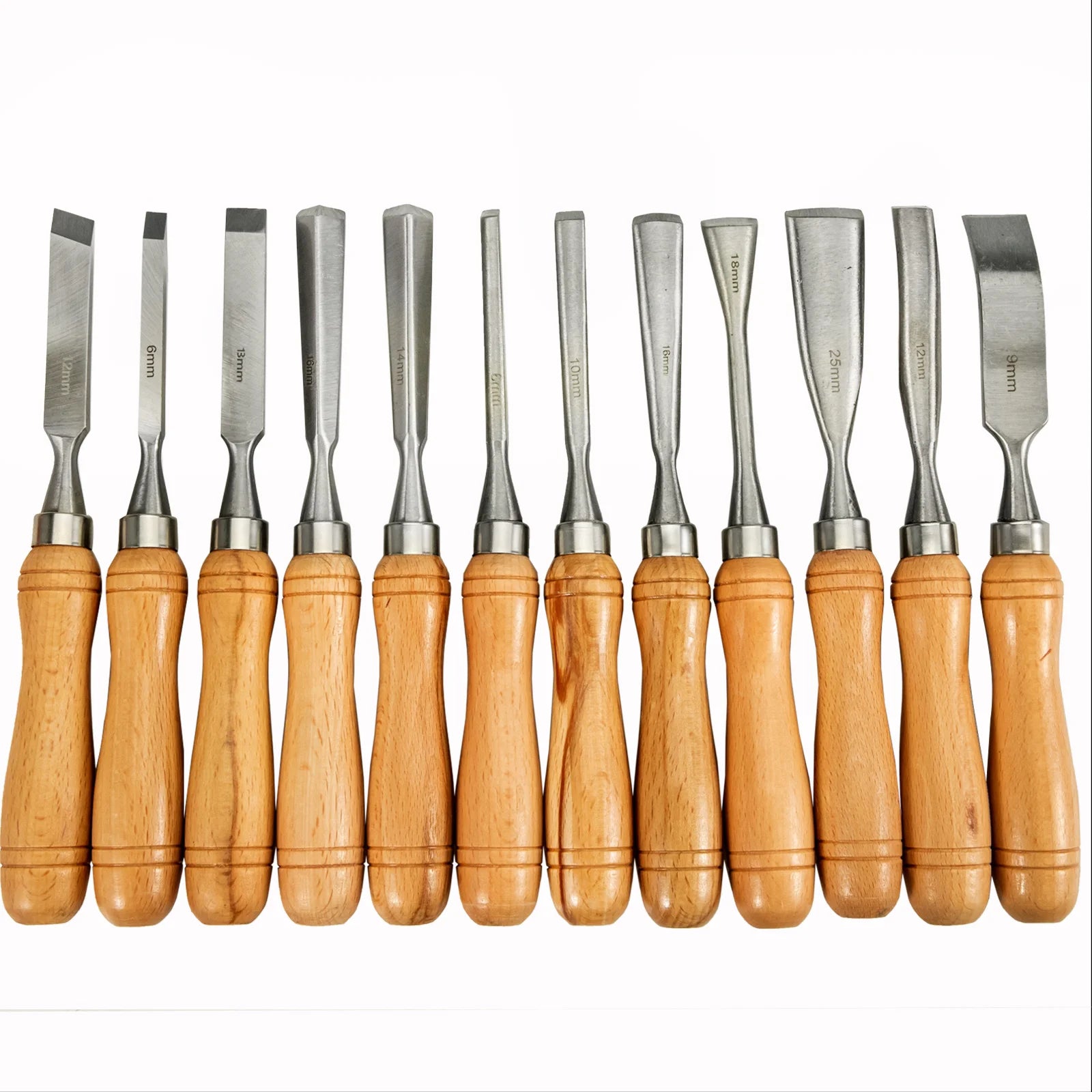 SucceBuy 12PCS Wood Carving Hand Chisel Set Lathe Knife Wood Turning Woodworking Professional Gouges Woodcraft Carpentry Tools