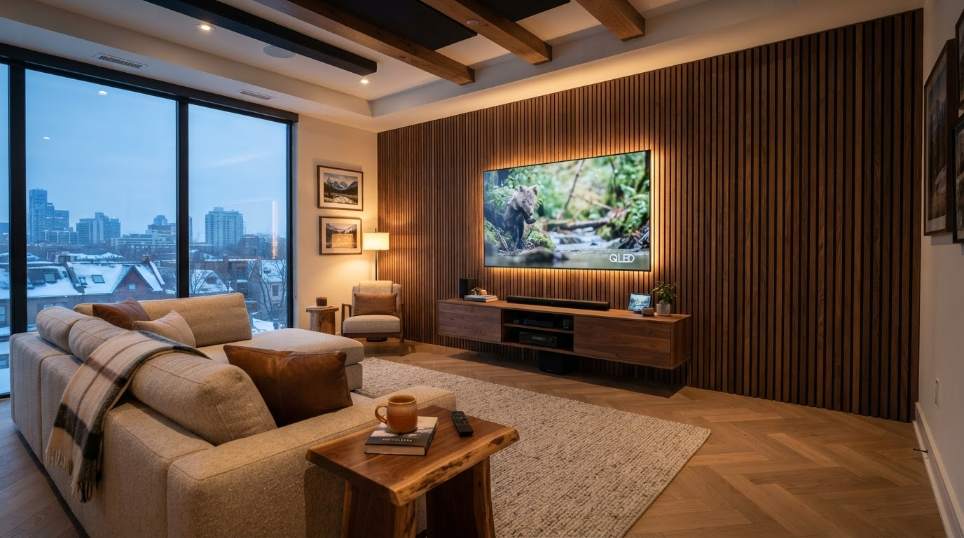TimberLine™ Walnut Slat Wall Panel – 270 × 110 cm
